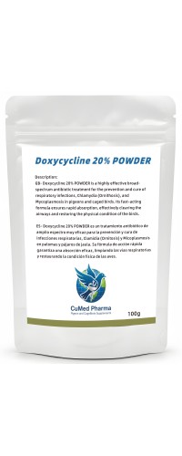 CuMed Pharma - Doxycycline 20% POWDER 100g - Ornithosis - Respiratory Health - Racing Pigeons