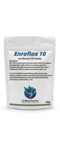 CuMed Pharma - Enroflox 10 100gr - Enrofloxacine 10% - broad-spectrum - Racing Pigeons