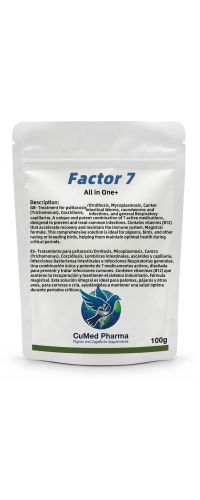 CuMed Pharma - Factor 7 All-in-One+ 100g – Broad Spectrum – Racing Pigeons