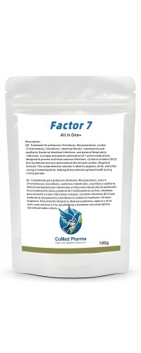 CuMed Pharma - Factor 7 All-in-One+ 100g – Broad Spectrum – Racing Pigeons