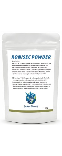 CuMed Pharma - RONISEC POWDER 100g - Trichomoniasis - Hexamitiasis - Canker - Racing Pigeons