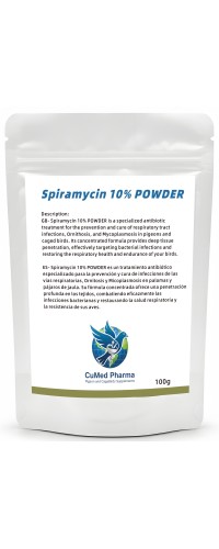 CuMed Pharma - Spiramycin 10% POWDER 100g - Ornithosis - Mycoplasmosis - Racing Pigeons