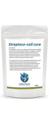 CuMed Pharma - Streptoco-Coli Cure 100g - Adenovirus - E. Coli - Racing Pigeons