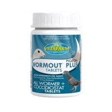 Vetafarm - Pigeon Wormout Plus 50 Tablets - Wormer and Coccidiostat - Racing Pigeons Vetafarm - Pigeon Wormout Plus 50 Tablets - Wormer and Coccidiostat - Racing Pigeons