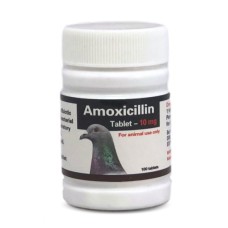 Amoxicillin 10mg - 100 TABLETS - broad spectrum - Racing Pigeons