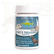 Vetafarm - Tony's Treasure 100 Tablets - 5 in 1 - broad spectrum treatment - Racing Pigeons